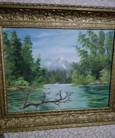 Cuadro Paisaje Natural en Marco Dorado - miniatura 3