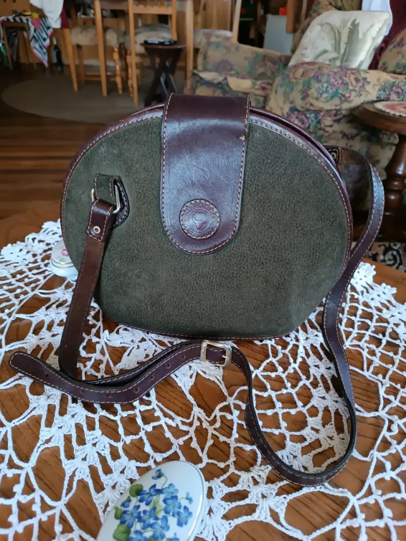 Bolso de cuero y tela El Rodeo verde