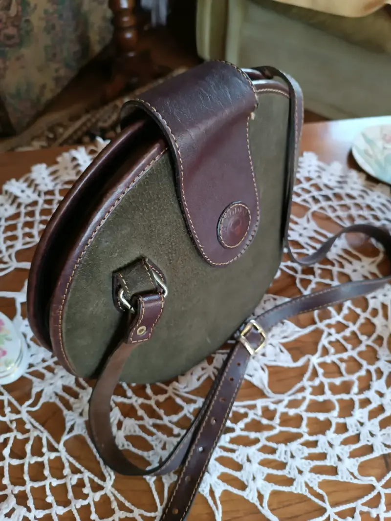 Bolso de cuero y tela El Rodeo verde - 3