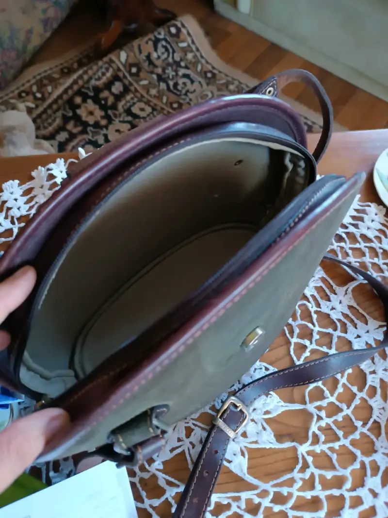 Bolso de cuero y tela El Rodeo verde - 5