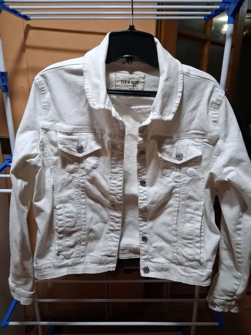 Chaqueta de mezclilla blanca para mujer - 2
