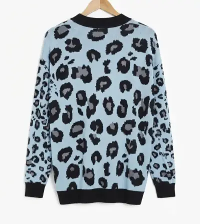 Cárdigan de Leopardo Azul para Mujer - miniatura 2