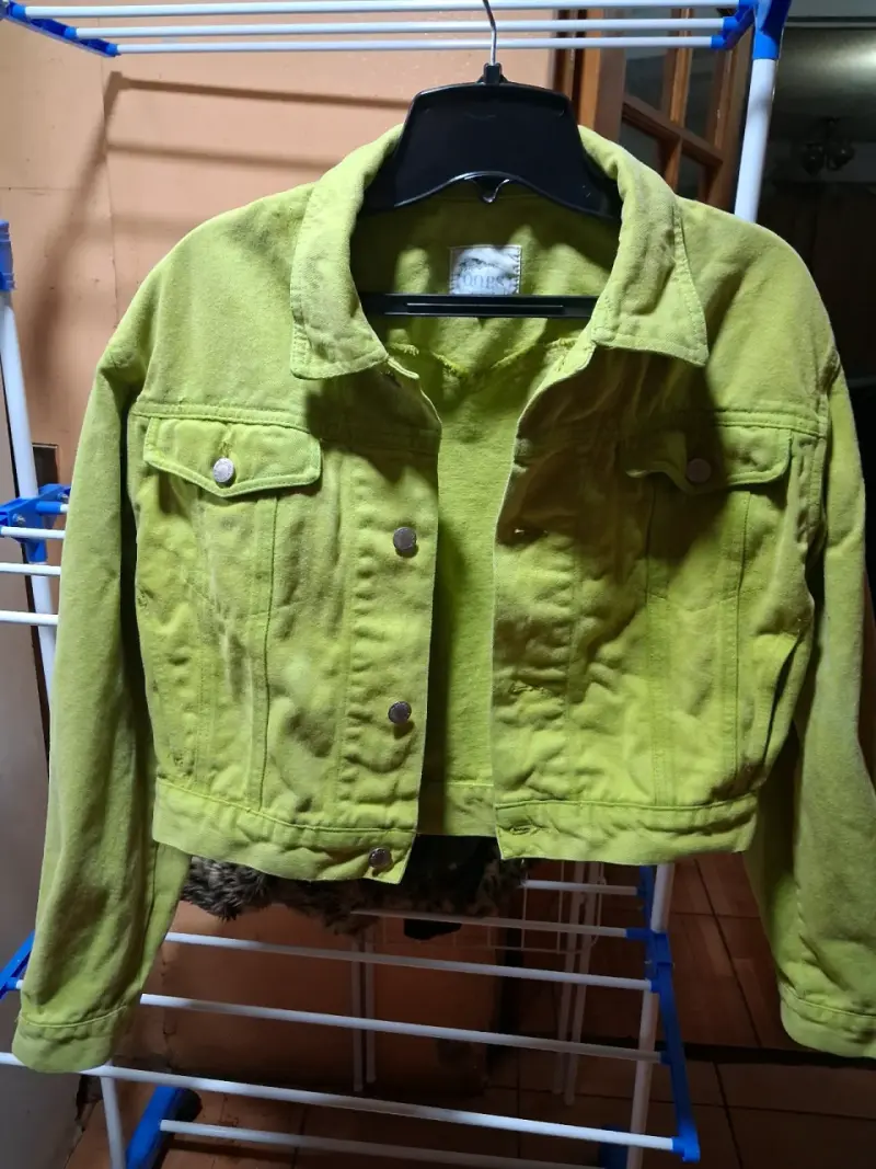 Chaqueta corta verde lima para mujer - 1