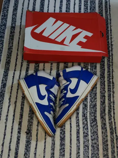 Zapatillas Nike Dunk High azules y blancas 12 US - miniatura 1