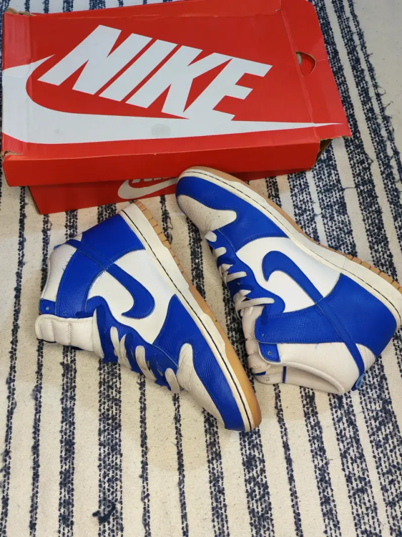 Zapatillas Nike Dunk High azules y blancas 12 US - 5