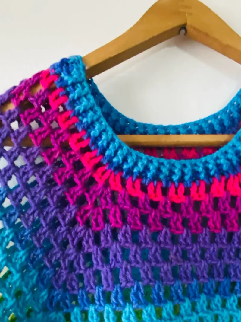 Suéter de crochet arcoíris unisex - 3