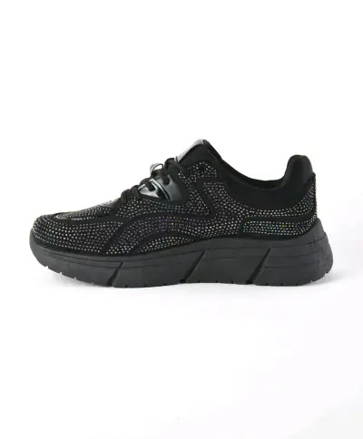 Zapatillas negras con detalles brillantes  mujer - miniatura 2
