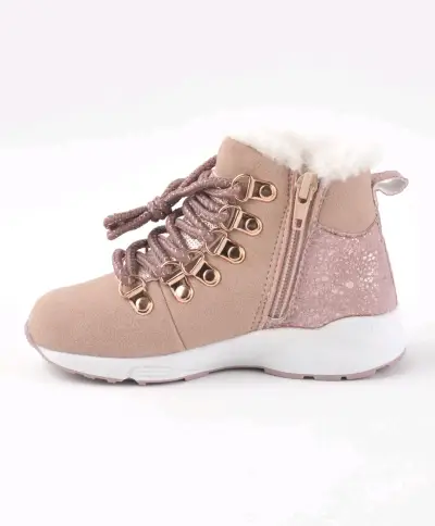 Botines rosados con forro de peluche para niña - miniatura 3