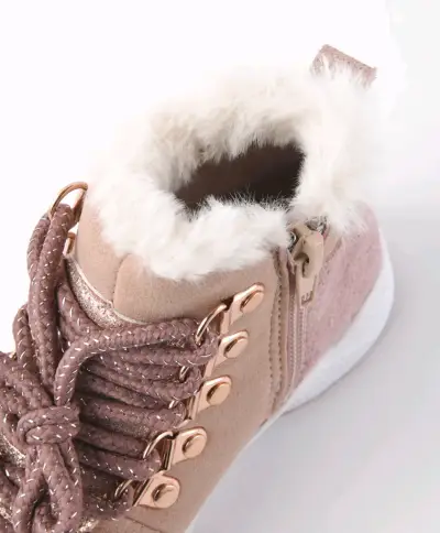 Botines rosados con forro de peluche para niña - miniatura 4