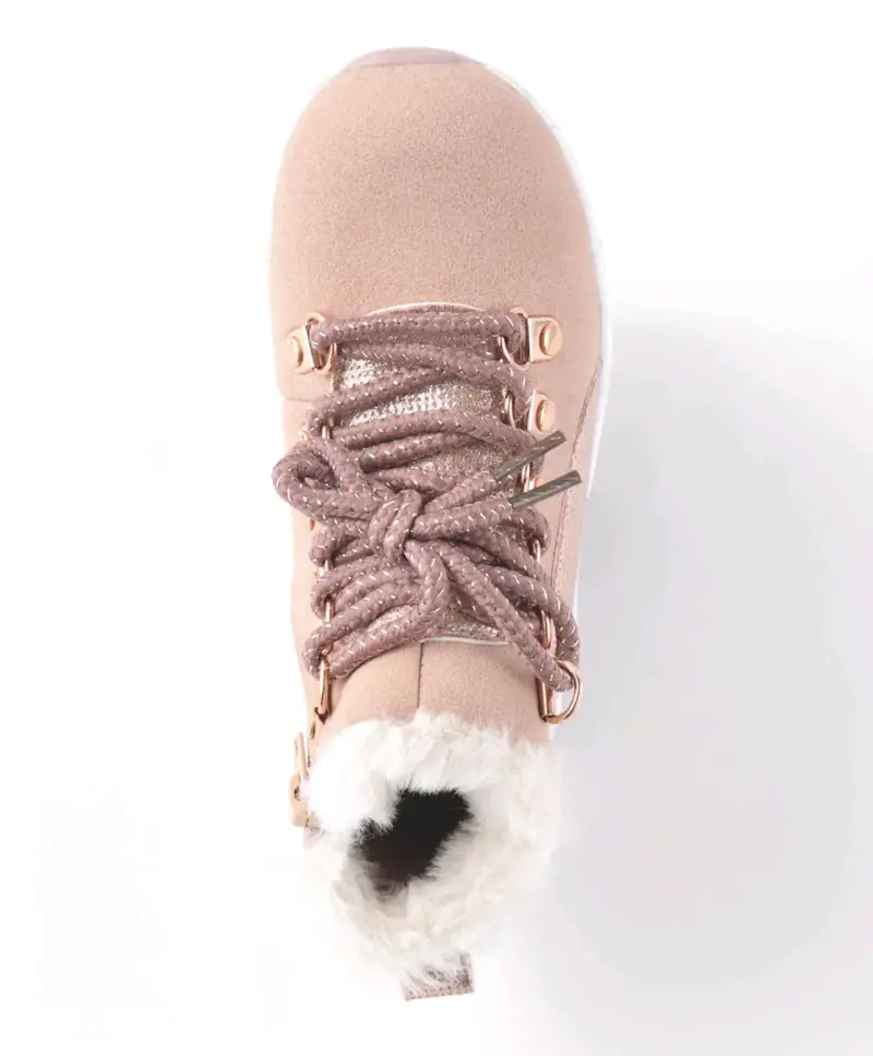 Botines rosados con forro de peluche para niña - 5