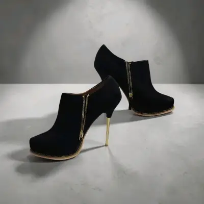 Botines de tacón alto negro - miniatura 3