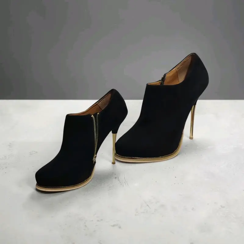 Botines de tacón alto negro - 4