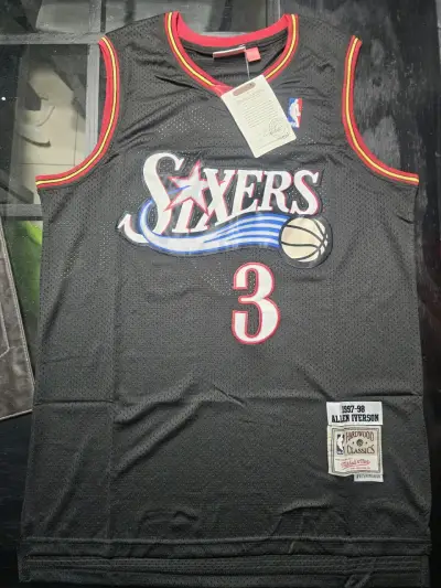 Camiseta NBA Sixers Allen Iverson 1997-98 Negra - miniatura 1