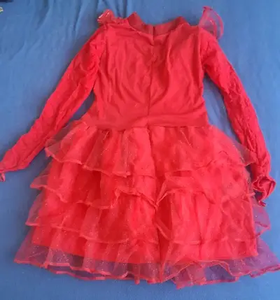Vestido rojo de fiesta para niña - miniatura 1