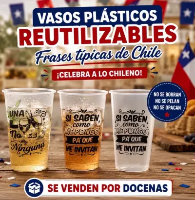 Manteles Fiestas Patrias resistentes y vasos reutilizables - miniatura 2