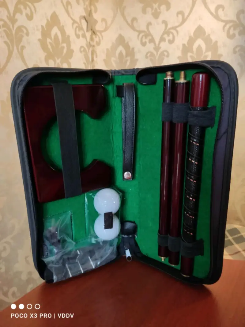 Juego de palos de billar desmontables con estuche