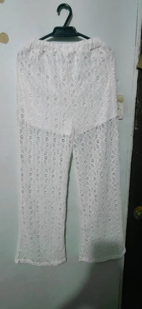 Pantalones de encaje blanco para mujer - 2
