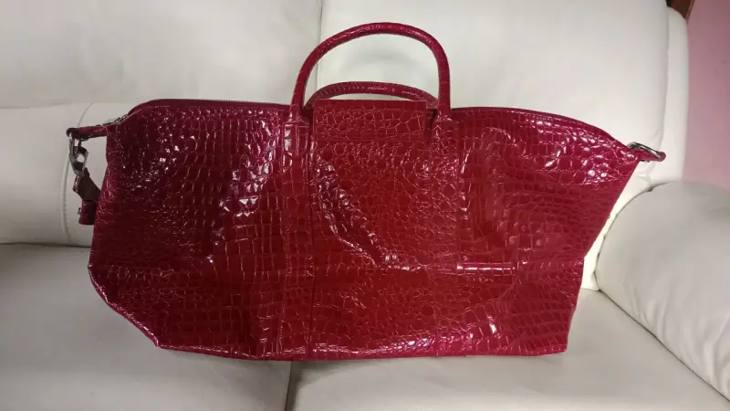 Bolso de viaje rojo estilo cocodrilo - 2