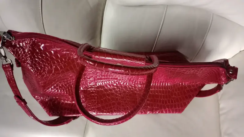 Bolso de viaje rojo estilo cocodrilo - 3