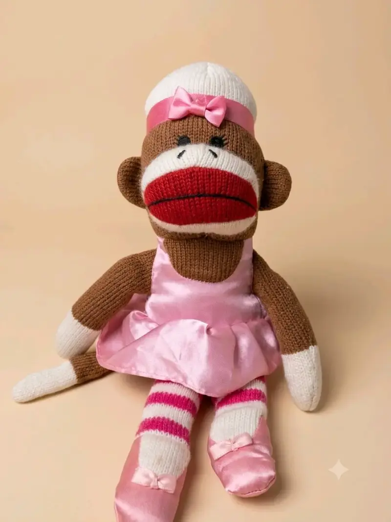 Set de 4 monos de peluche de colores - 2
