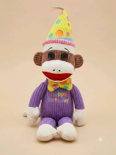 Set de 4 monos de peluche de colores - miniatura 4