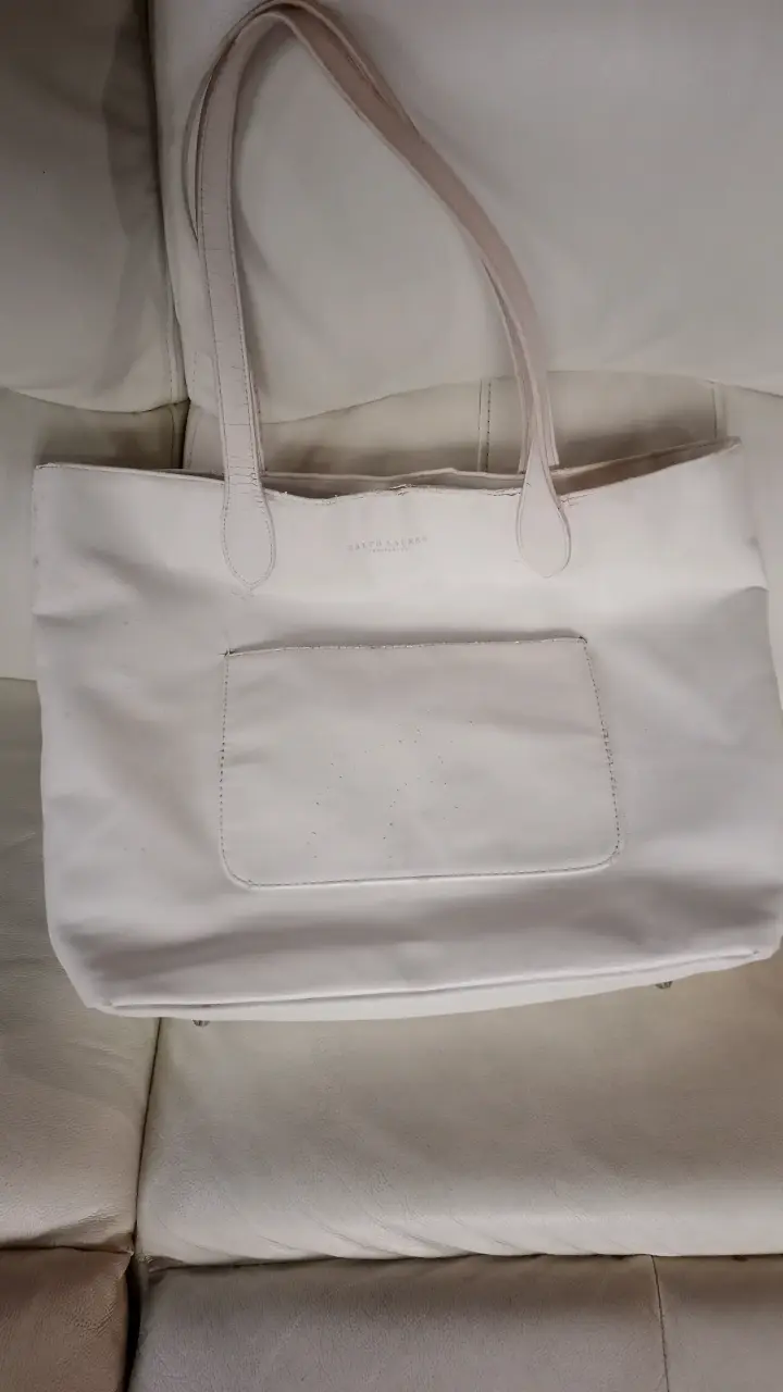 Bolso tote blanco Ralph Lauren con bolsillo frontal - 1