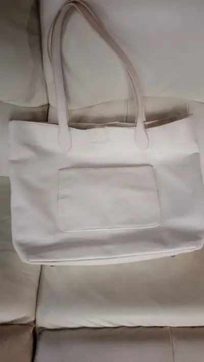 Bolso tote blanco Ralph Lauren con bolsillo frontal - miniatura 1