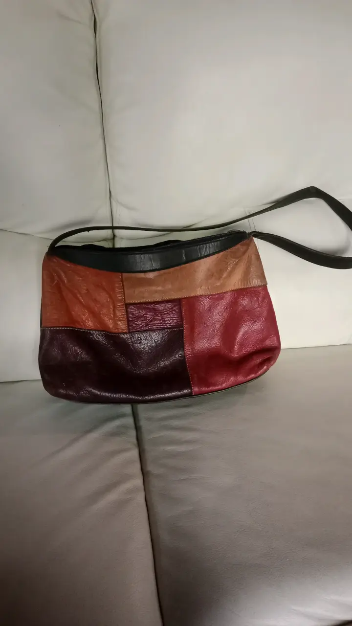 Cartera de cuero multicolor estilo vintage - 1