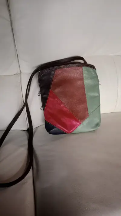 Cartera de cuero multicolor con correas ajustables - miniatura 2