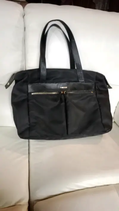 Bolso negro grande con cierre Head - miniatura 1