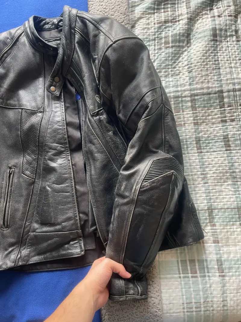 Chaqueta de cuero para moto Yamaha negra - 2