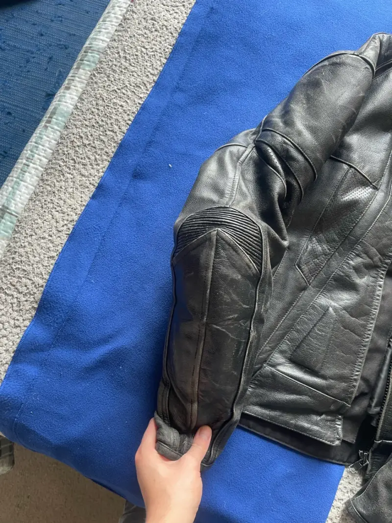 Chaqueta de cuero para moto Yamaha negra - 3