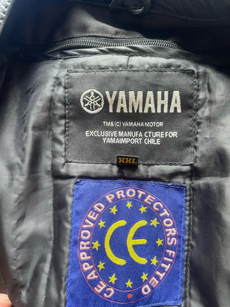 Chaqueta de cuero para moto Yamaha negra - 6