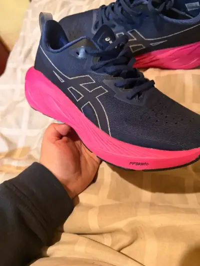Zapatillas deportivas Asics azul y rosa - miniatura 3