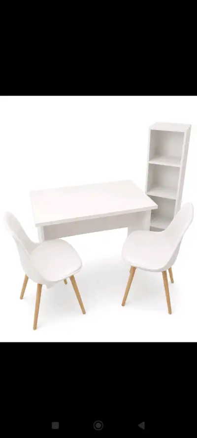 Set de Mesa y Sillas Blancas para Manicure - miniatura 1
