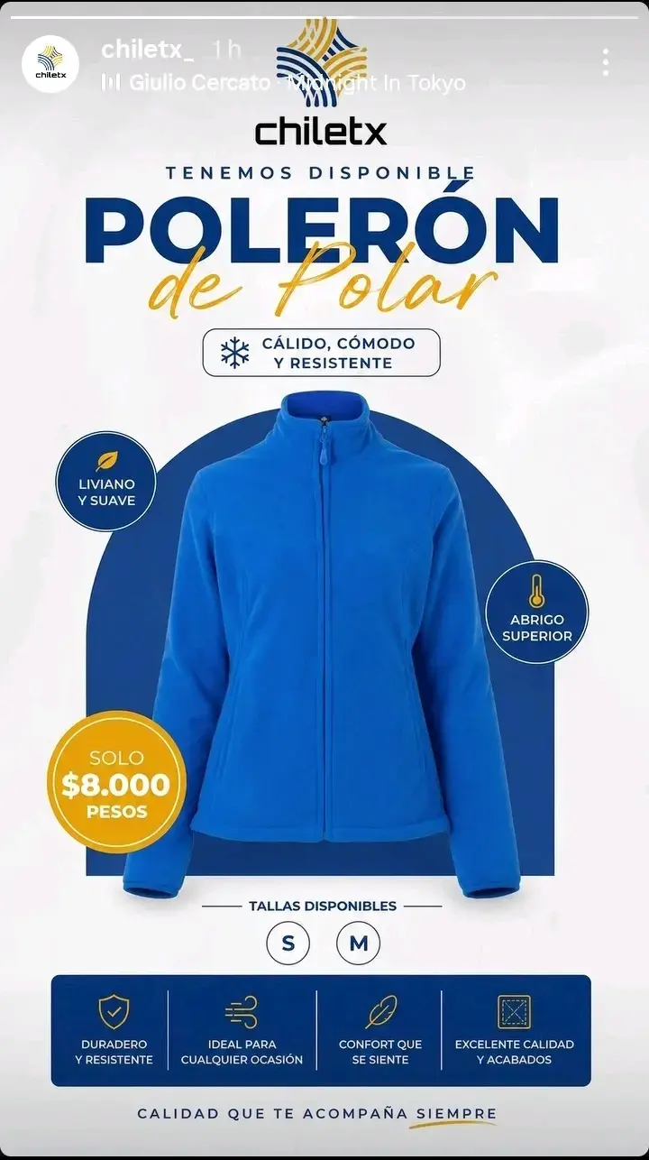 Polerón de polar azul cálido y cómodo - 1