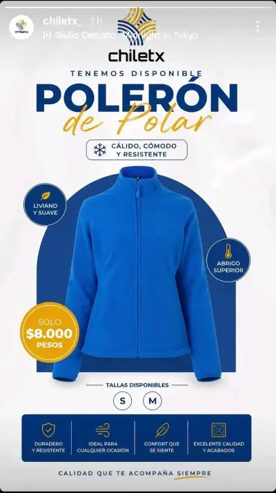 Polerón de polar azul cálido y cómodo - miniatura 1