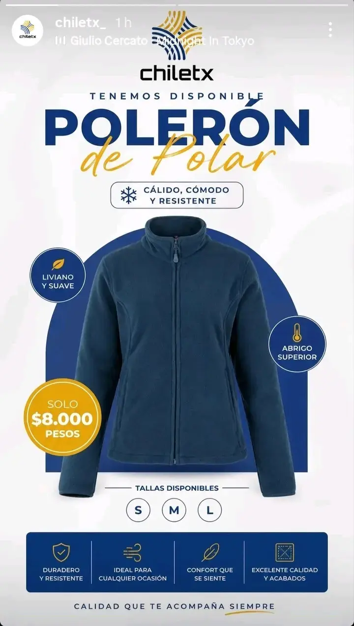 Polerón de polar azul cálido y cómodo - 2