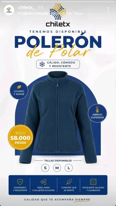Polerón de polar azul cálido y cómodo - miniatura 2