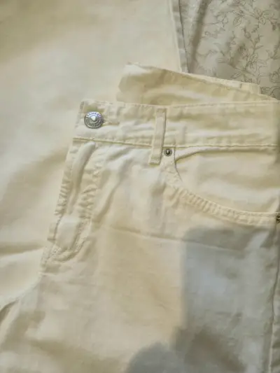 Pantalones Wide Leg color crema - miniatura 3
