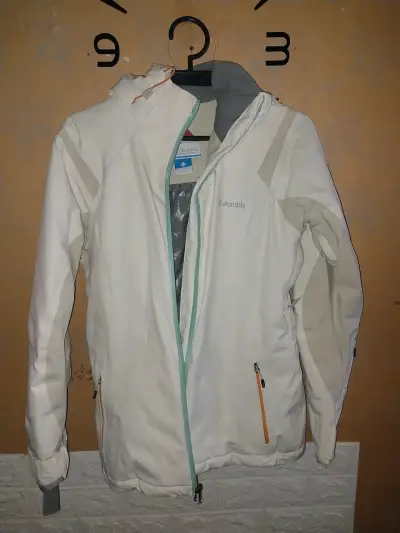 Chaqueta Columbia impermeable blanca para mujer - miniatura 1
