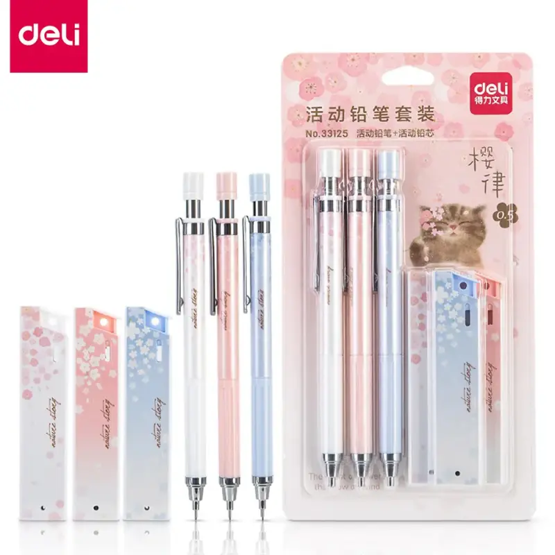 Set de Lápices Mecánicos Deli Sakura 0.5mm - 1
