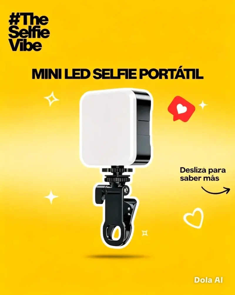 Luz LED portátil para selfies con clip - 3