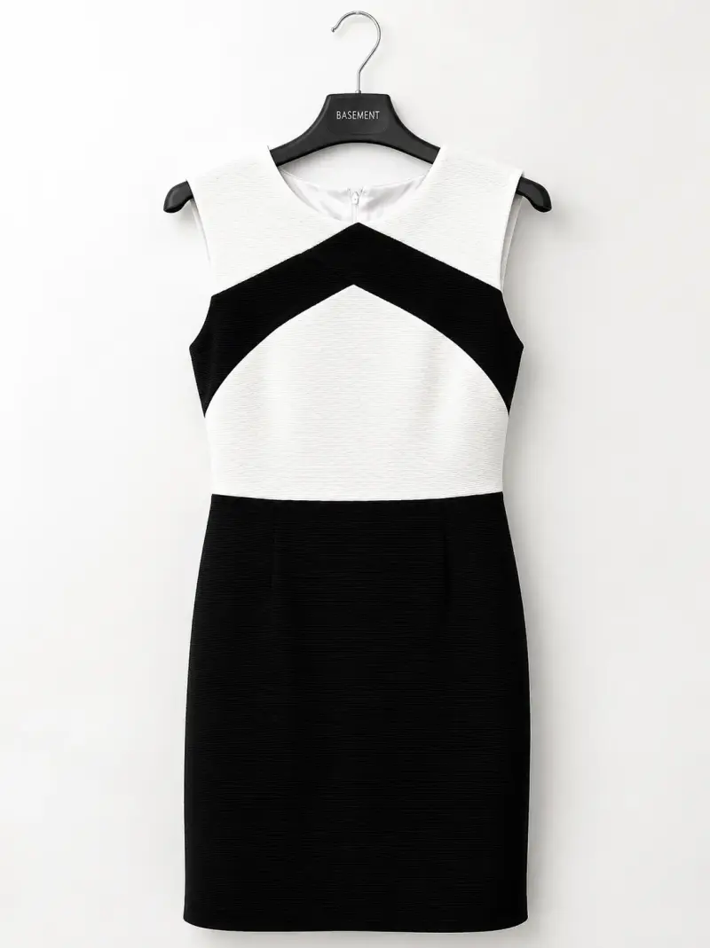 Vestido elegante blanco y negro Calvin Klein