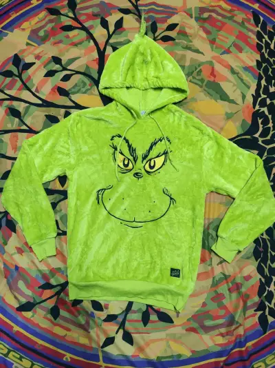 Polerón verde The Grinch con capucha - miniatura 1