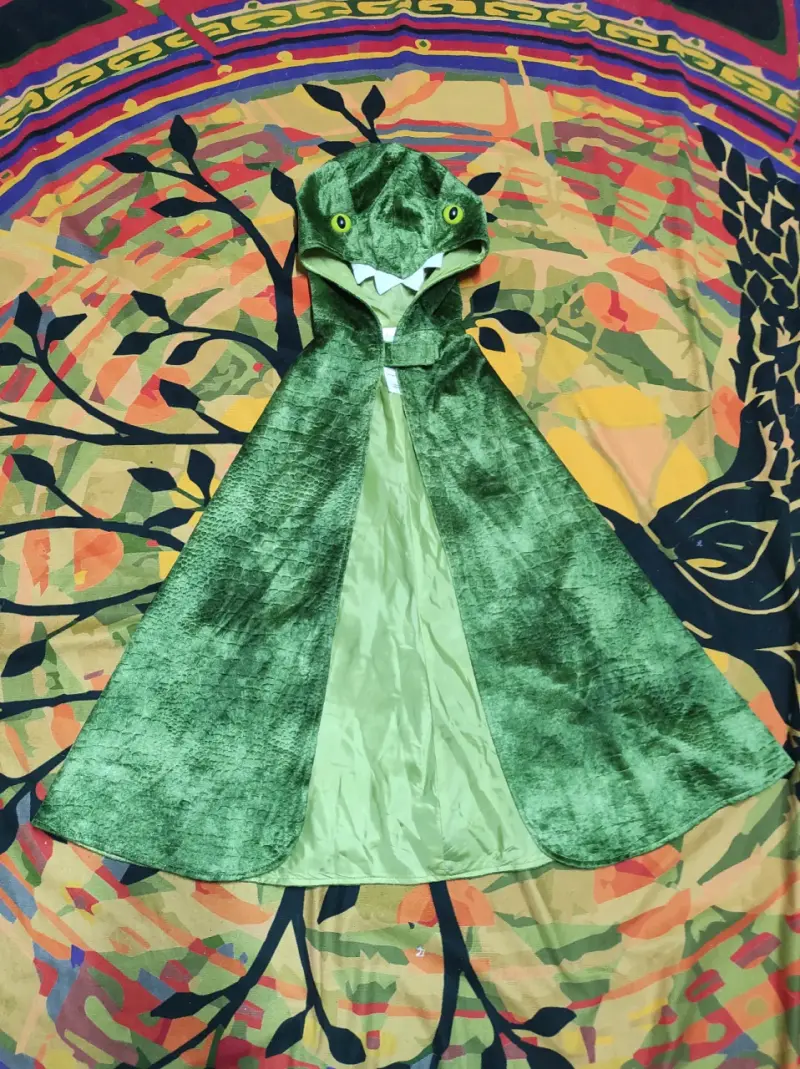 Capa de disfraz de dragón verde para niños - 1