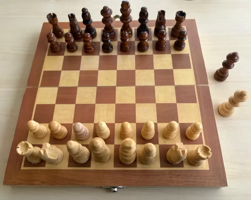 Juego de ajedrez magnético, de madera, plegable - 1