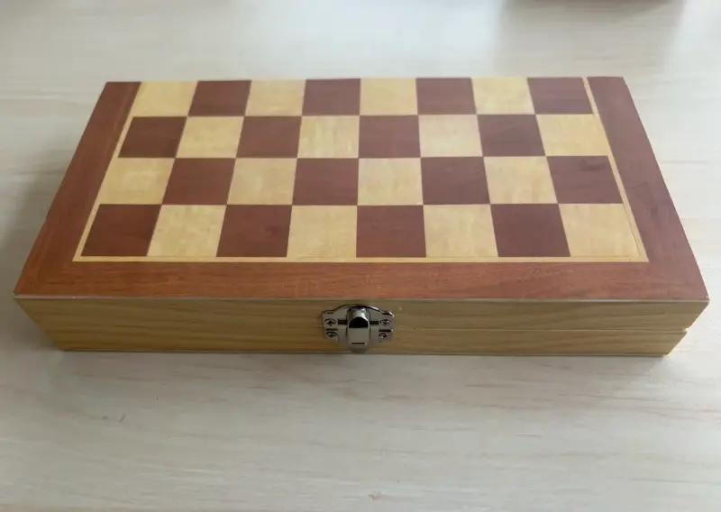 Juego de ajedrez magnético, de madera, plegable - 4