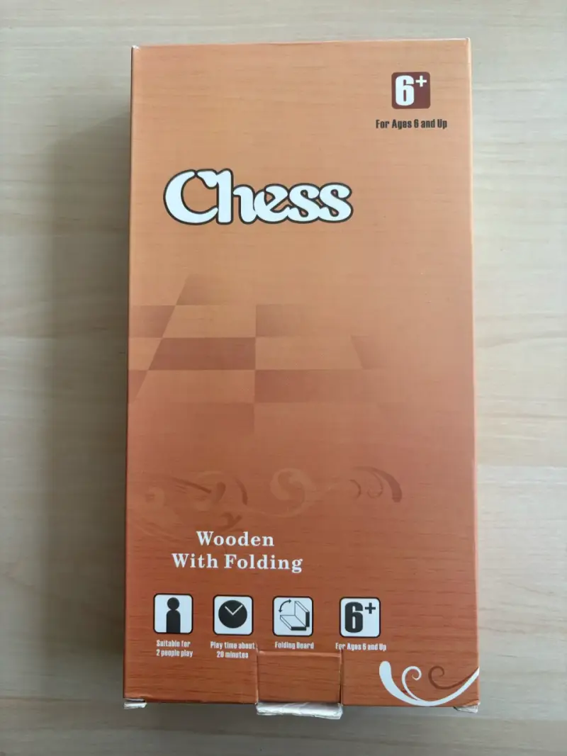 Juego de ajedrez magnético, de madera, plegable - 6
