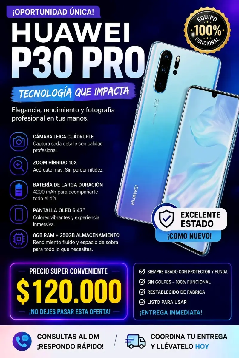 Huawei P30 Pro en excelente estado - 2